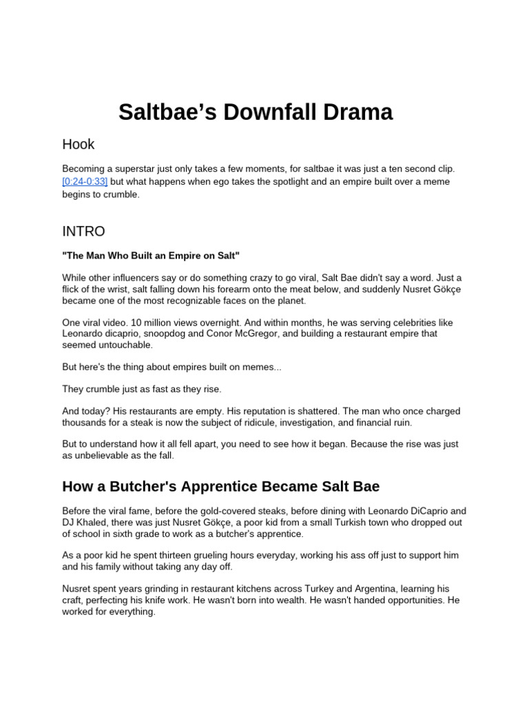 Saltbae's Downfall Drama PDF