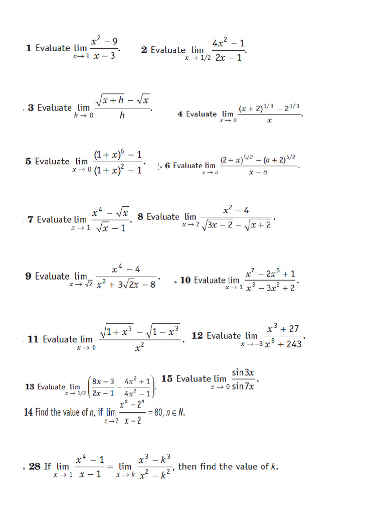 Limits More Qns | PDF