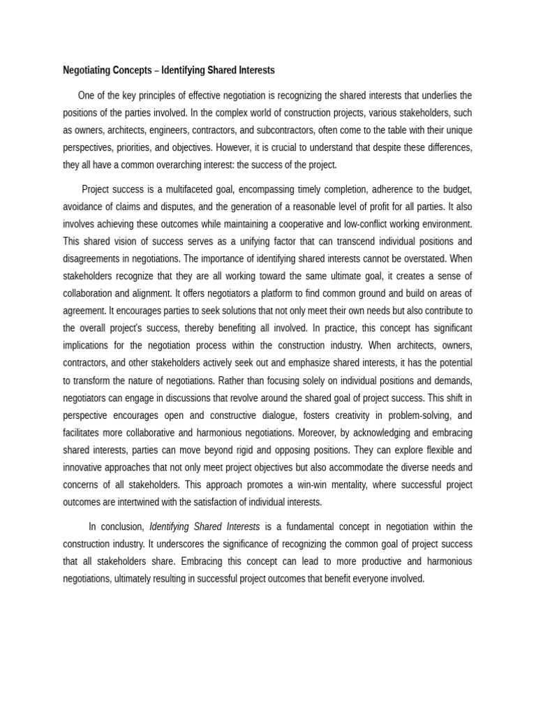 Negotiation Concepts | PDF | Negotiation | Social Psychology