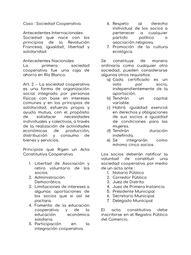 Sociedades Cooperativas | PDF | Cooperativa | Sociedad