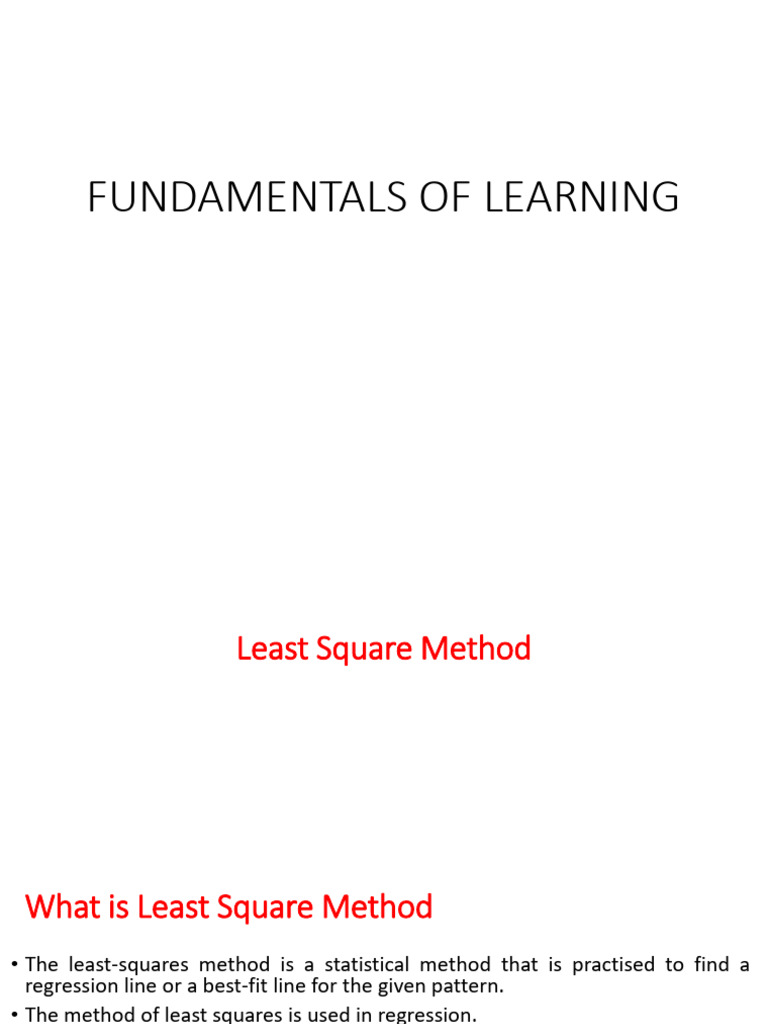 Least Squares and KNN Methods Explained | PDF | Least Squares | Errors ...
