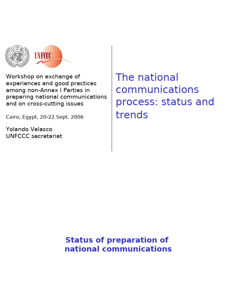 Unfcc Presentation-Yv | PDF | United Nations Framework Convention On ...