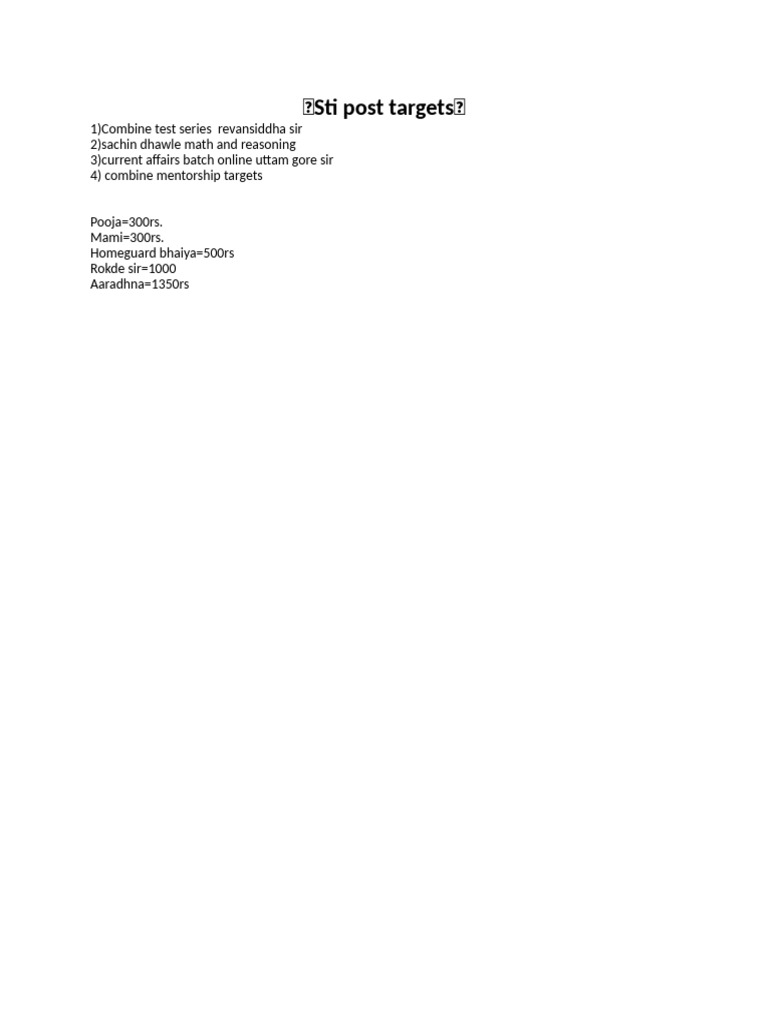 ?sti Post Targets? | PDF