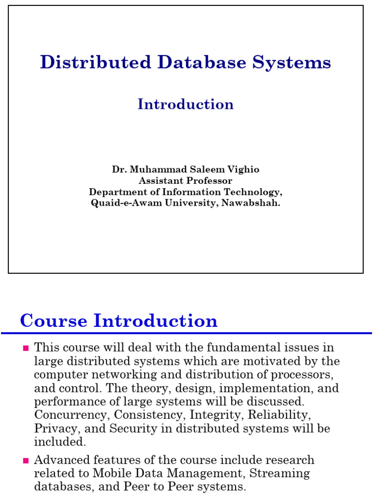 Understanding Distributed Database Systems | PDF | Databases ...