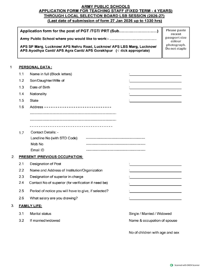 APS LucknowAgra Gorakhpur Ayodhya Application | PDF