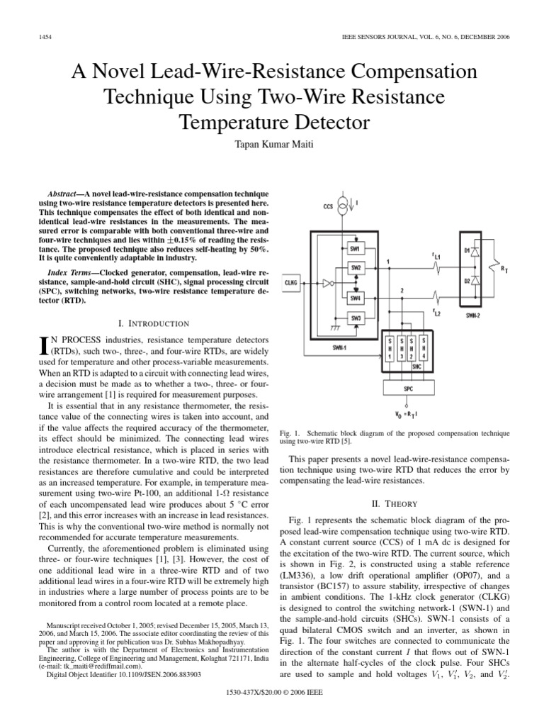 A Novel Lead-Wire-Resistance Compensation Technique Using Two-Wire ...
