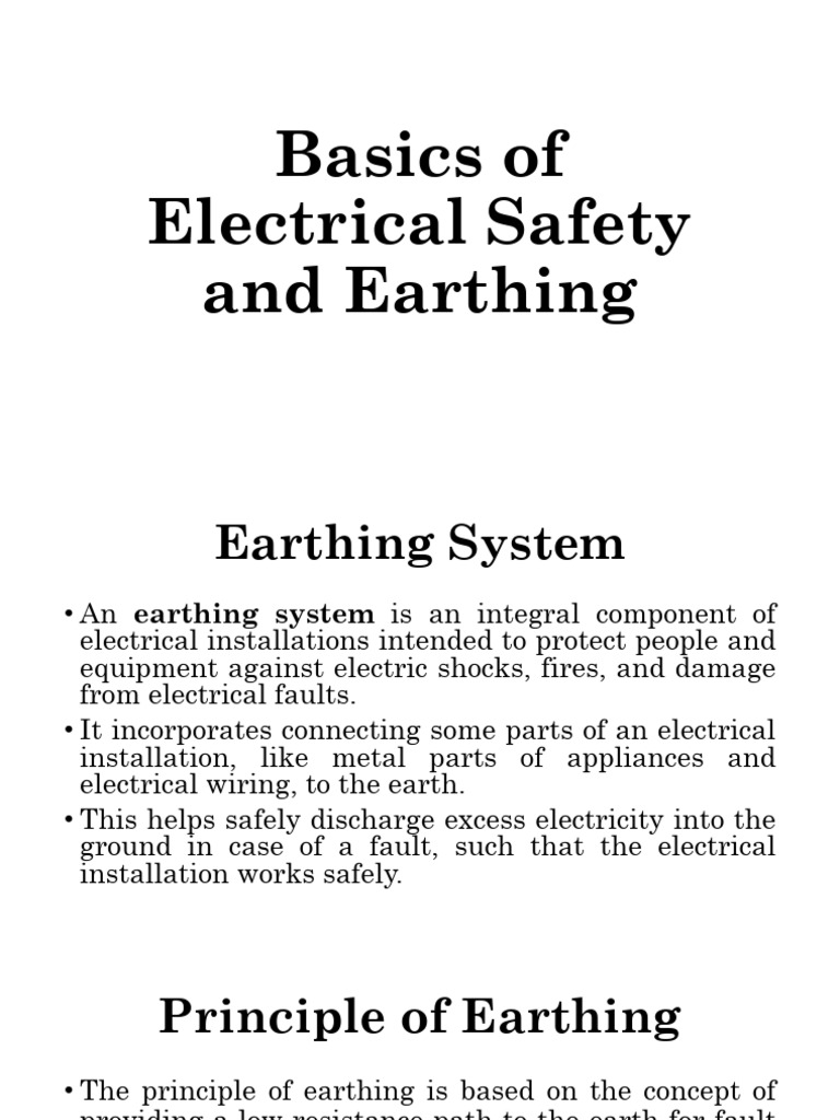Electrical Safety: Earthing Essentials | PDF