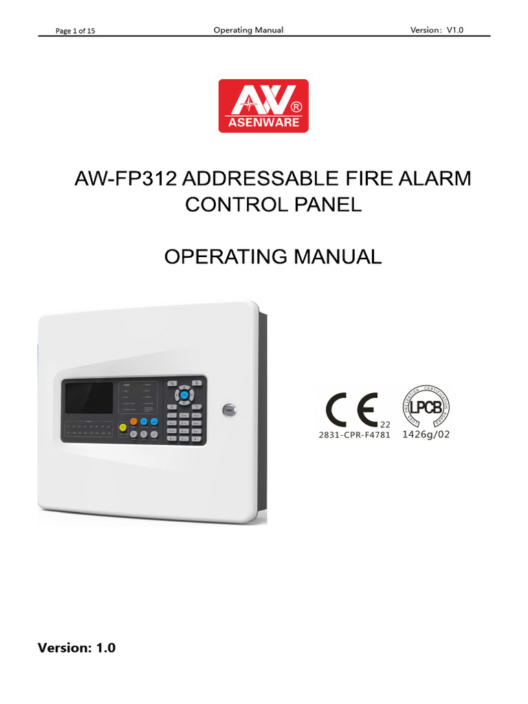 AW-FP312 Fire Alarm Control Panel Manual | PDF | Computing | Computer ...
