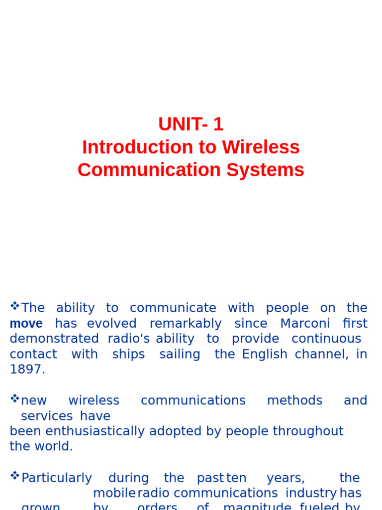 Overview of Wireless Communication Systems | PDF | Duplex ...