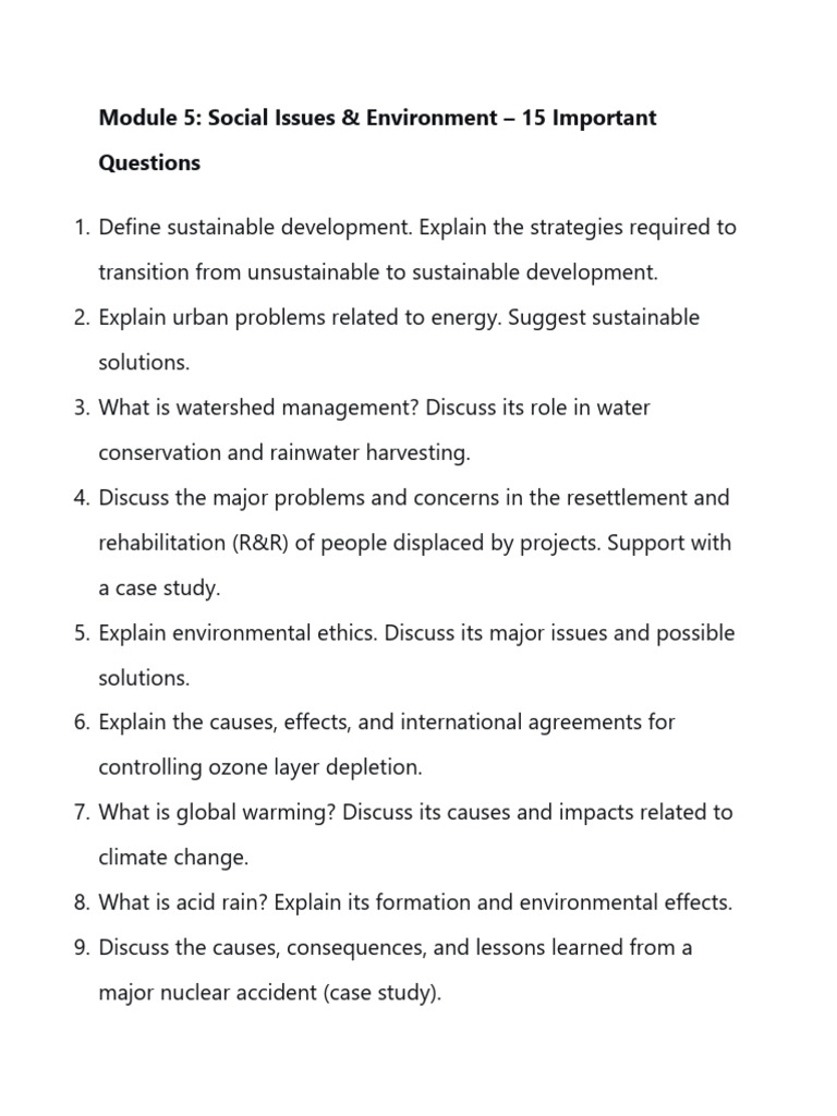 Social Issues Environmental Challenges PDF