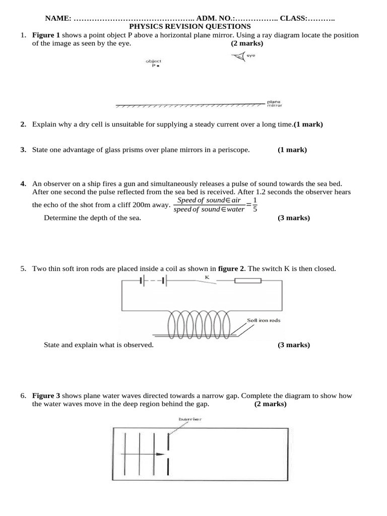 Physics Revision Questions for Students | PDF | Electromagnetic ...
