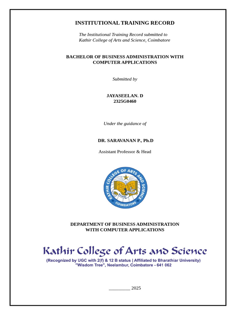 Institutional TRG Report Model-3 | PDF | Doctor Of Philosophy ...