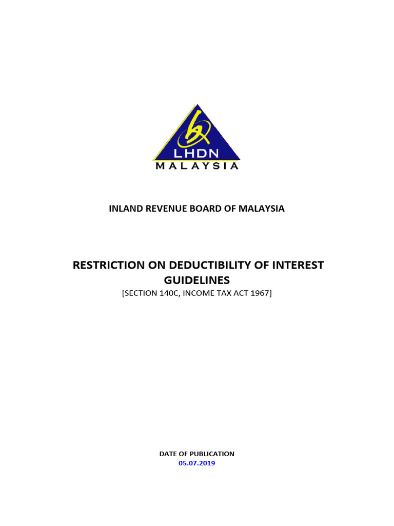 Restriction On Deductibility of Interest Jul 2019 | PDF | Tax Deduction ...
