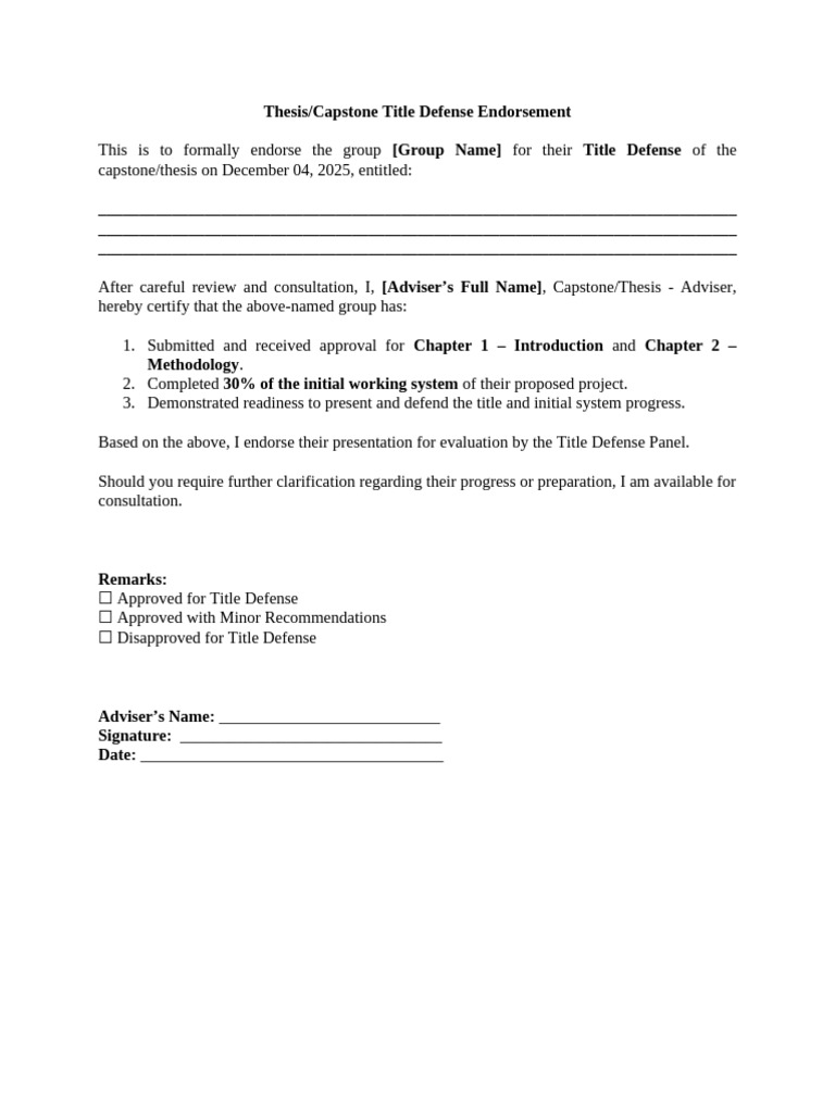 Title Defense Endorsement Document | PDF