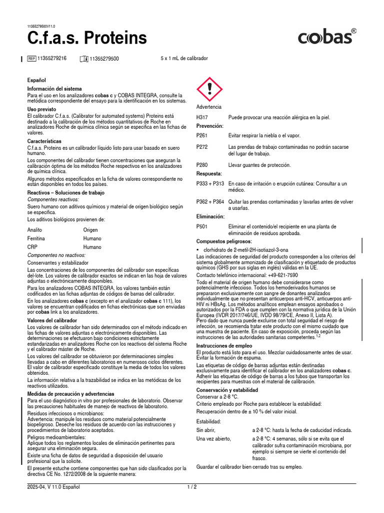 Cfas Protein 11355279216 | PDF | Laboratorios | Residuos