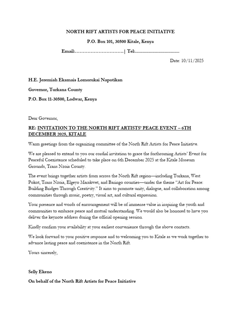 North Rift Artists For Peace Initiative | PDF