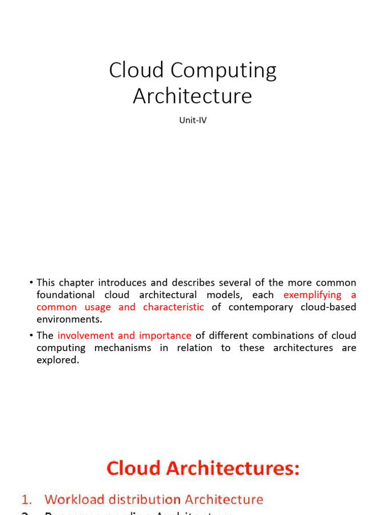 Cloud Computing Architecture Overview | PDF | Cloud Computing | Scalability