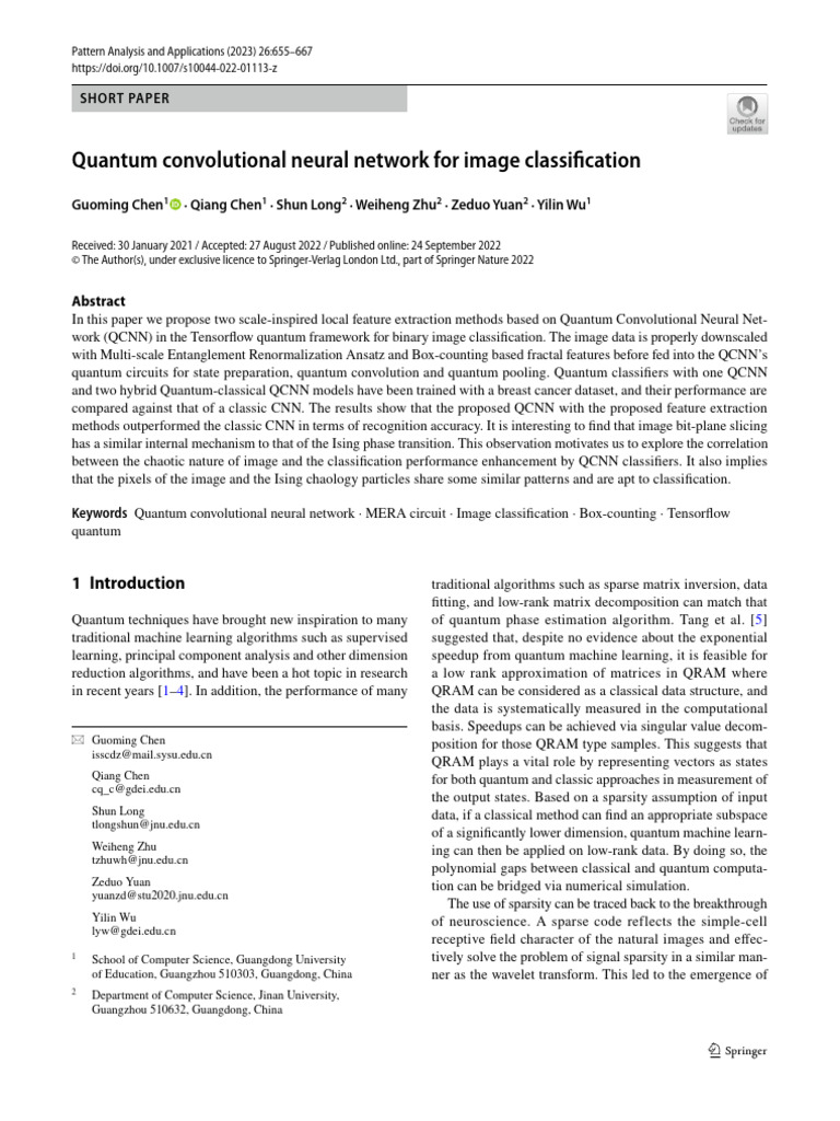 Quantum CNN for Image Classification | PDF | Quantum Computing | Matrix ...