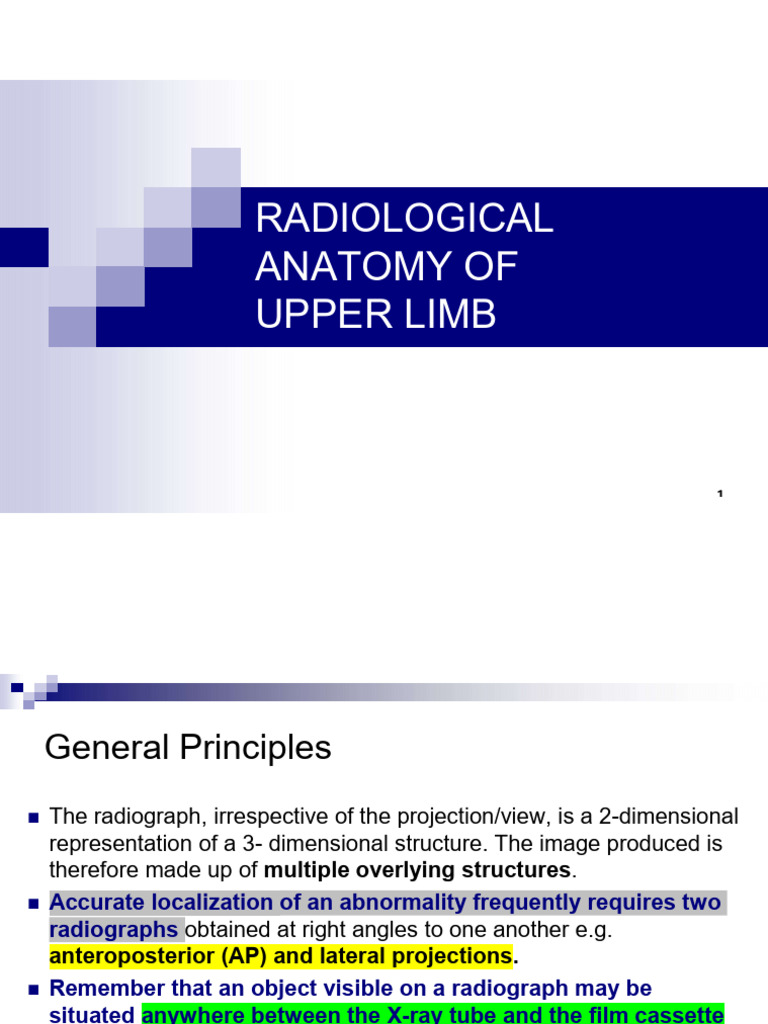 Upper Limb Radiological Anatomy Guide | PDF | Elbow | Joints