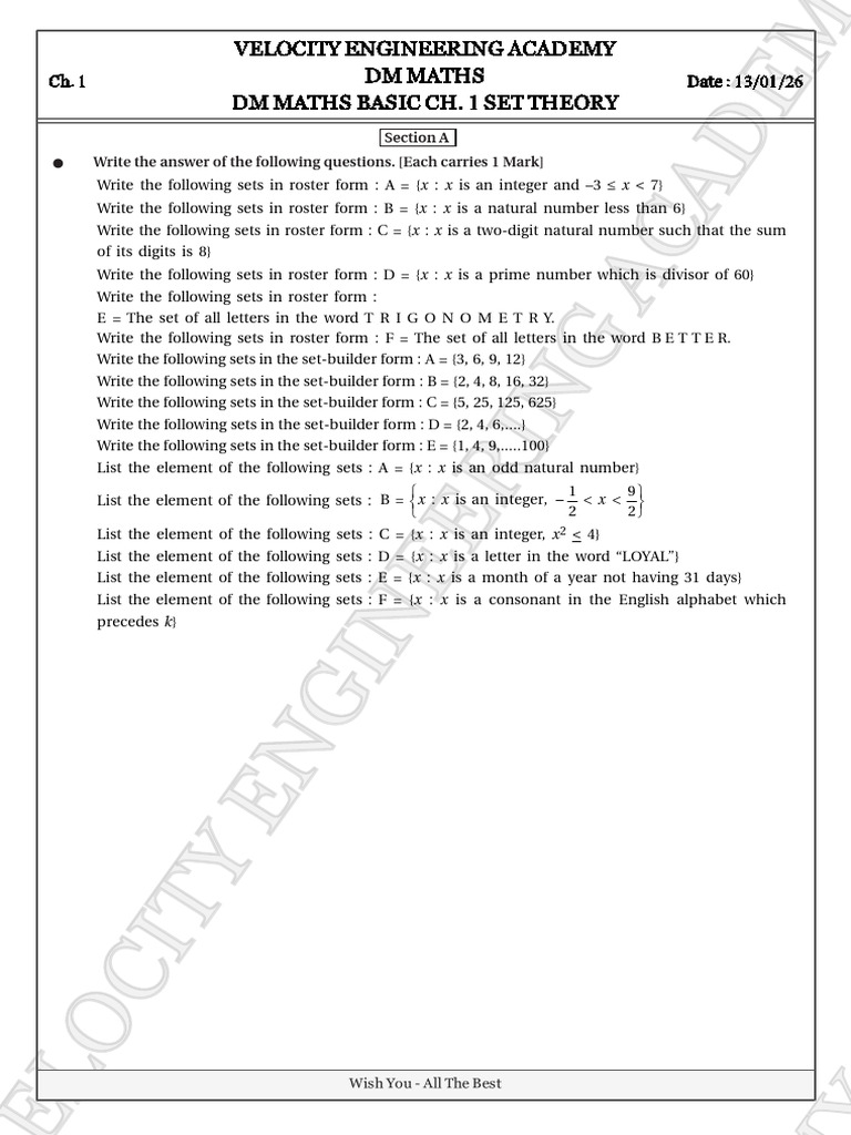 Set Theory Basics for DM Maths | PDF