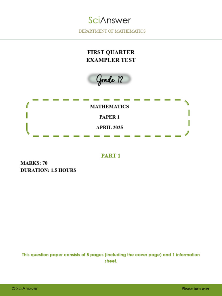 Mathsp1 Exampler Paper Term1 2025 | PDF | Sequence | Summation