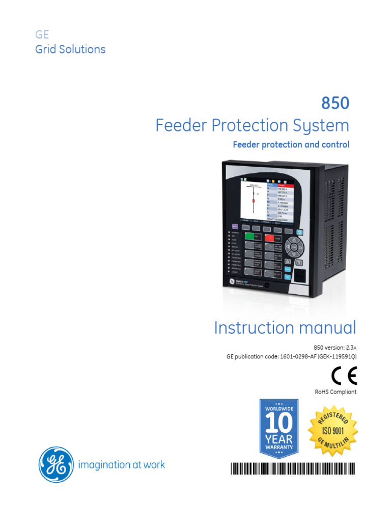 GE 850 Feeder Protection Manual | PDF | Ac Power | Relay