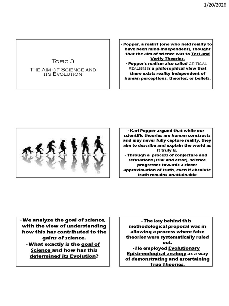 Science's Aim and Evolutionary Progress | PDF | Karl Popper | Theory