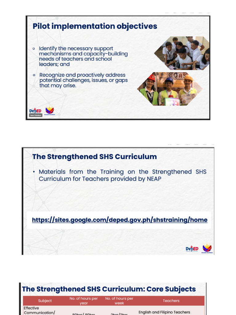 Strengthened SHS Orientation | PDF