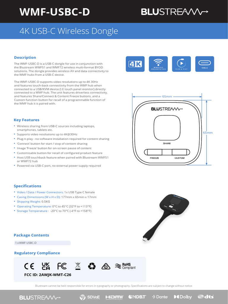 WMF-USBC-D Datasheet REVA1 | PDF