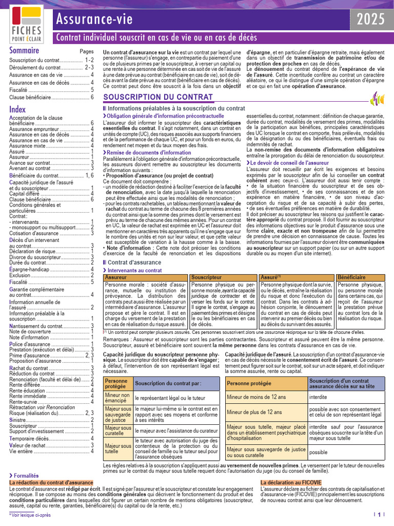 Assurance-vie : Guide complet 2025 | PDF | Assurance | Retraite