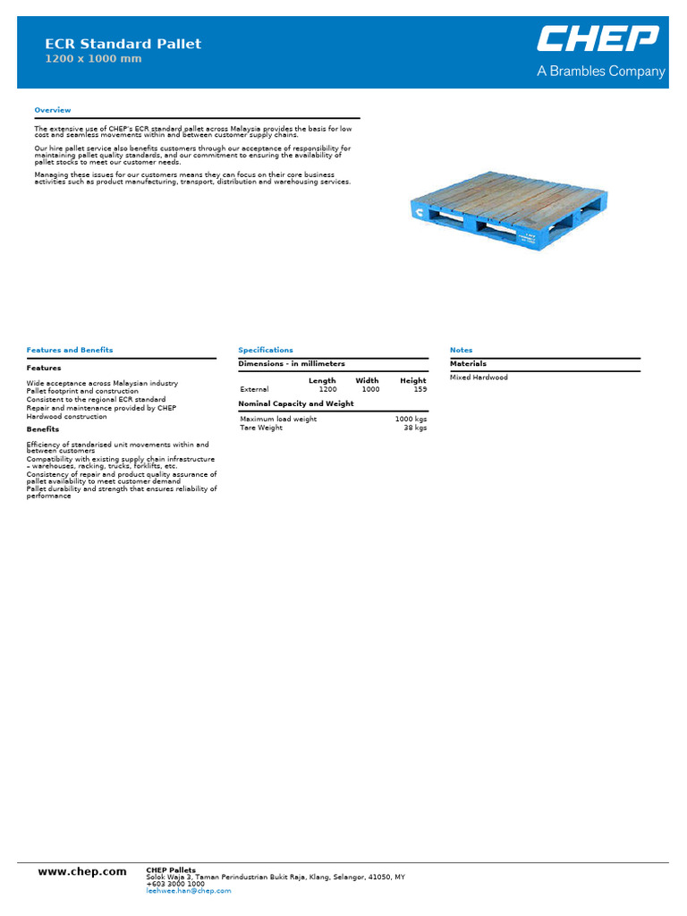 ECR Standard Pallet Overview and Benefits | PDF