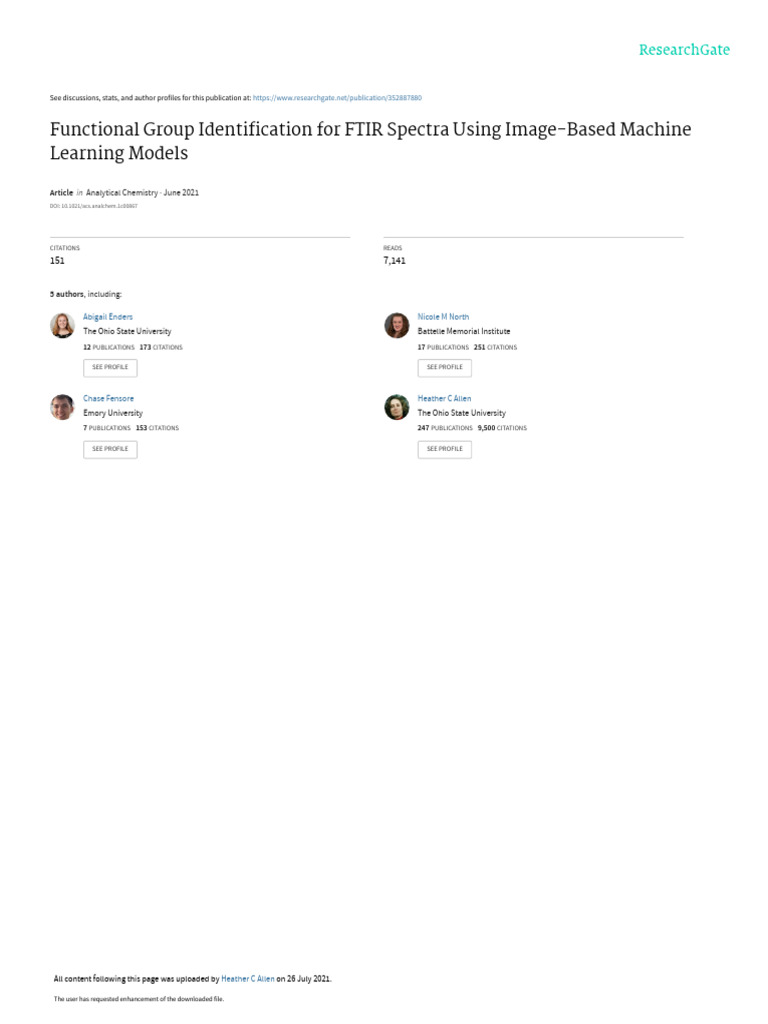 FTIR Spectra Functional Group ML Models | PDF | Machine Learning ...