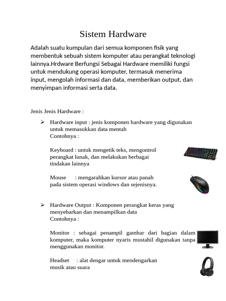 Sistem Hardware | PDF