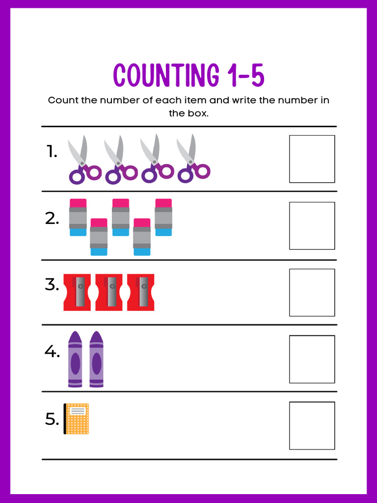 Fun Kindergarten Counting 6-10 Math Worksheet | PDF