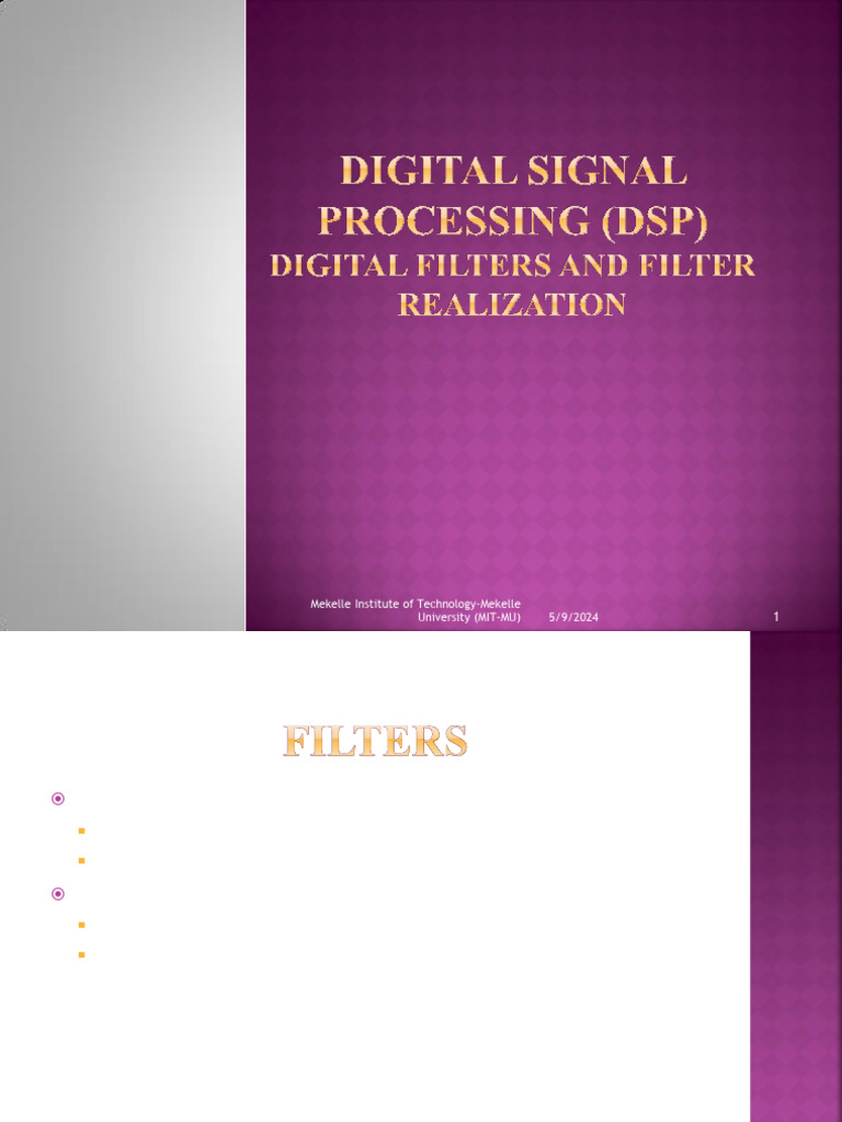 Digital Filter Structures Overview | PDF | Filter (Signal Processing ...