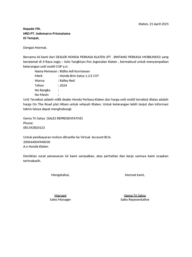 Surat Cop Gema | PDF