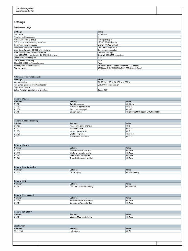 DIGSI 5 Device Configuration Settings | PDF | Transformer ...
