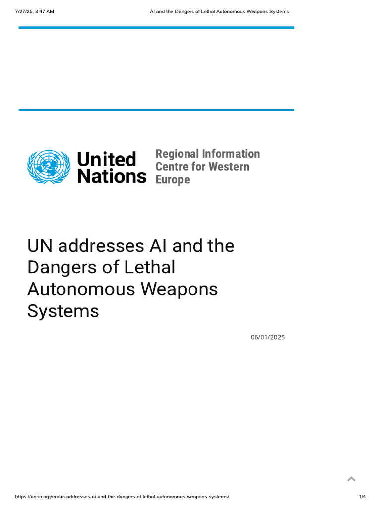 UN Report on Lethal Autonomous Weapons | PDF | Artificial Intelligence ...
