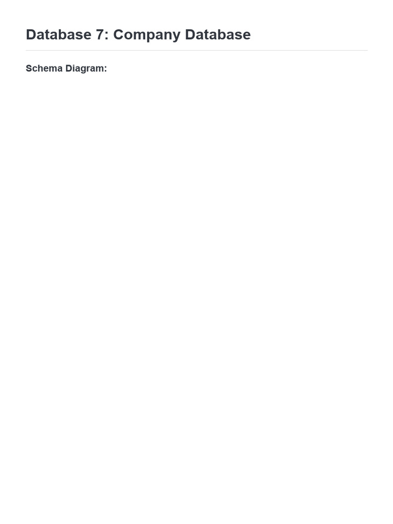 Company Database Schema and SQL Script | PDF | Software Design | Data Model