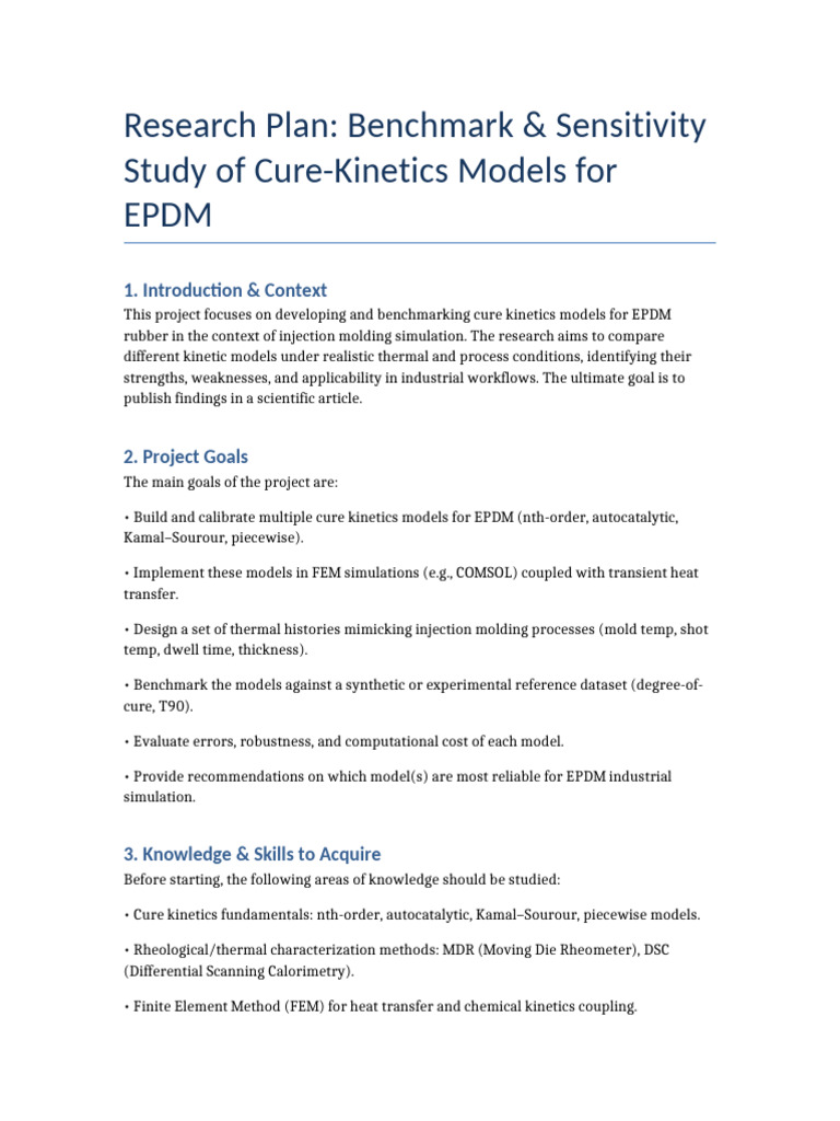 EPDM Cure Kinetics Modeling Study | PDF | Finite Element Method ...