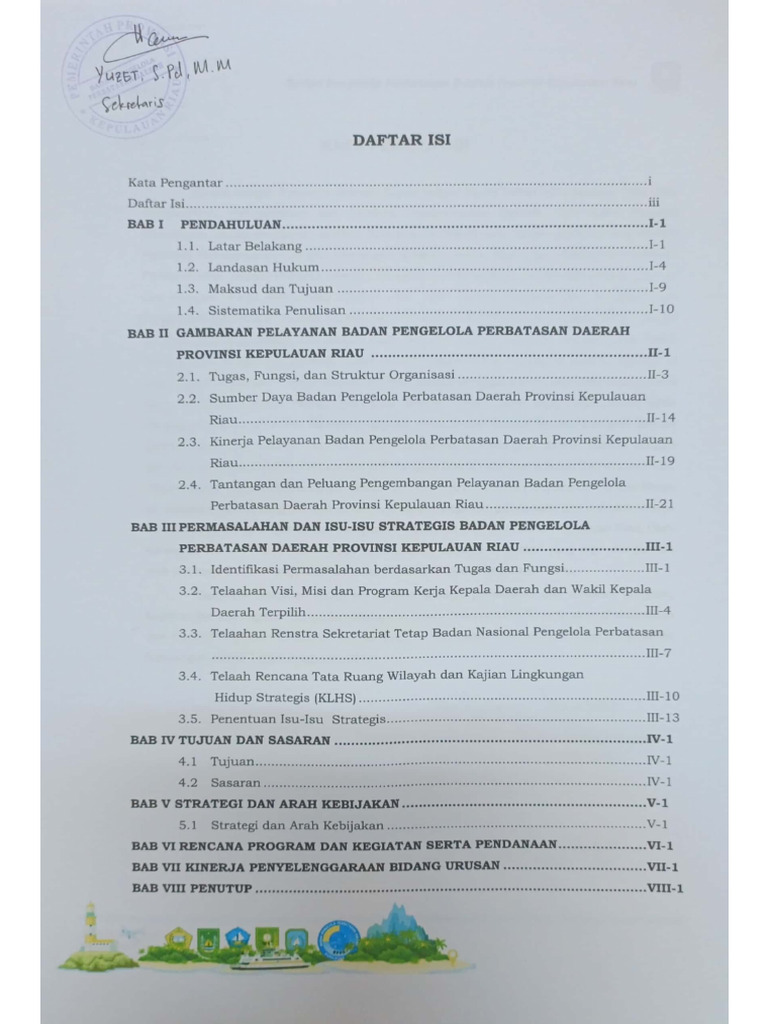 Rencana Strategis Pengelolaan Perbatasan Riau | PDF