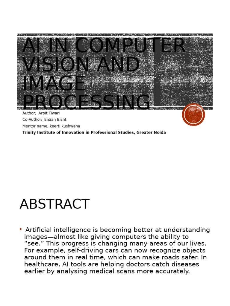 AI in Computer Vision and Image Processing | PDF | Artificial ...