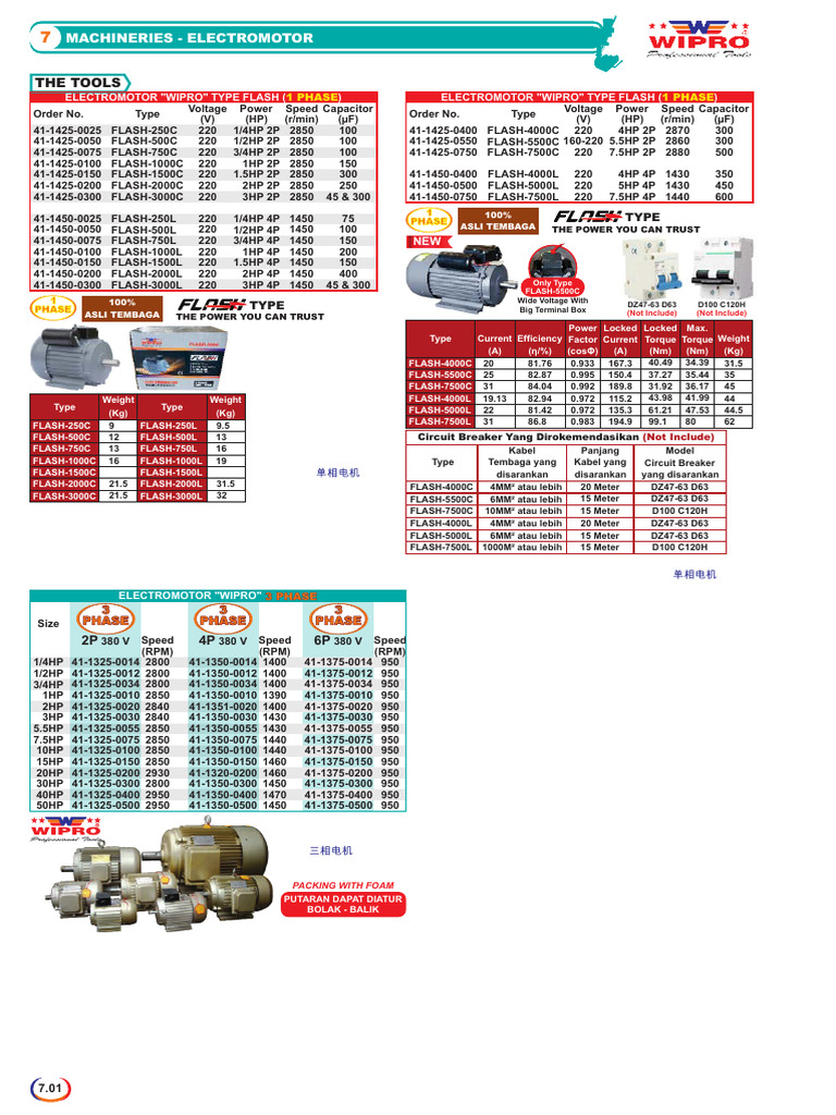 WIPRO Electromotors and Blowers Catalog | PDF | Drill | Grinding