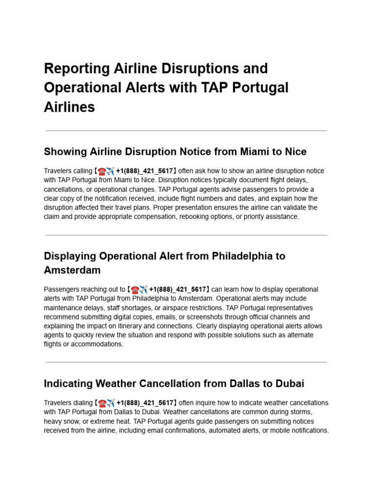 Reporting TAP Portugal Flight Disruptions | PDF | Airlines | Air ...