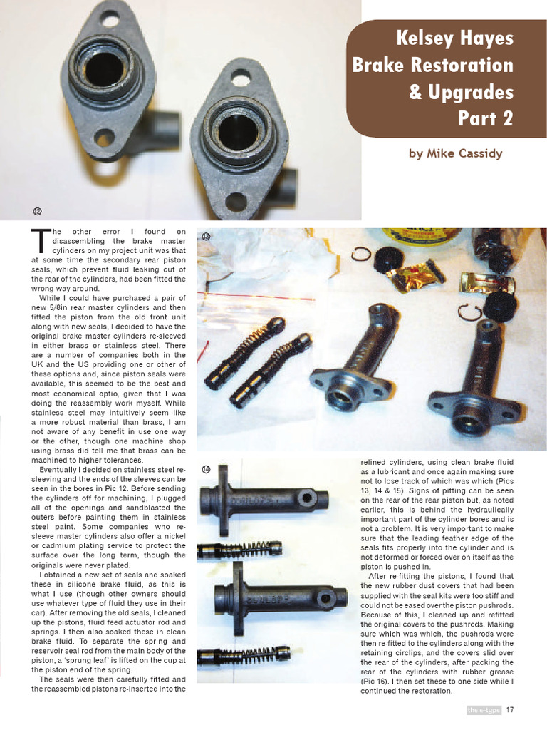 E-Type Brake Master Cylinder Restoration | PDF | Valve | Vacuum