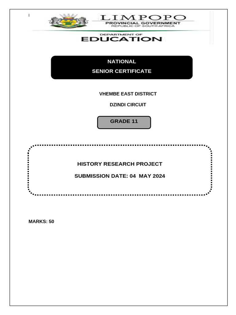 Grade 11 History Research Project | PDF