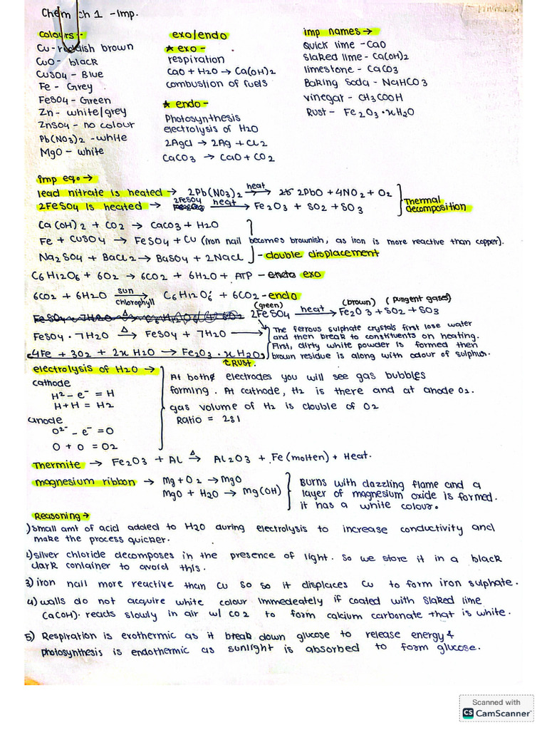 Chem CH 1 Notes Rahhhh | PDF