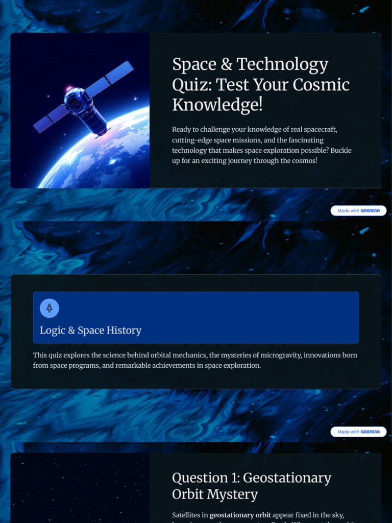 Space and Technology Quiz Test Your Cosmic Knowledge | PDF