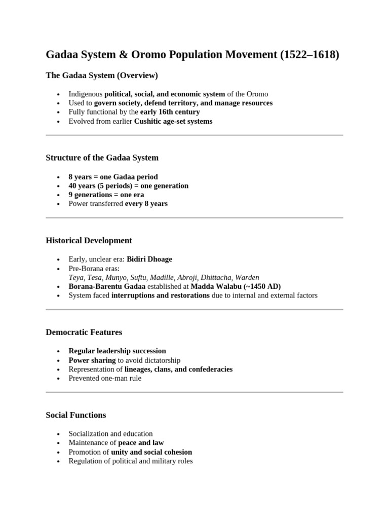 Gadaa System and Oromo Migration Insights | PDF | Ethiopia