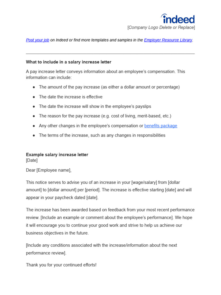 How To Write A Salary Increase Letter - Indeed | PDF